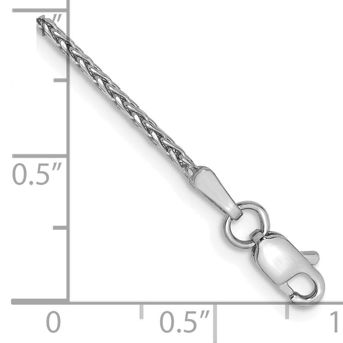 14K White Gold 1.4mm D/C Parisian Wheat Chain Anklet-PEN270-9