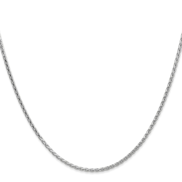 14k White Gold 1.6mm D/C Parisian Wheat Chain-PEN271-20