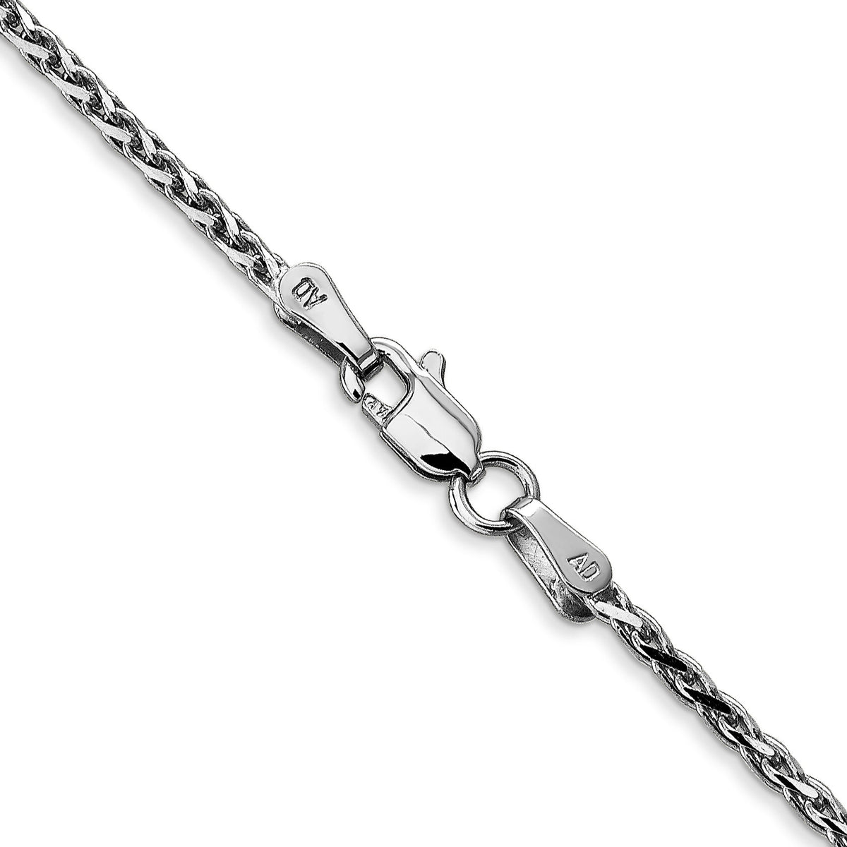 14k White Gold 1.6mm D/C Parisian Wheat Chain-PEN271-30