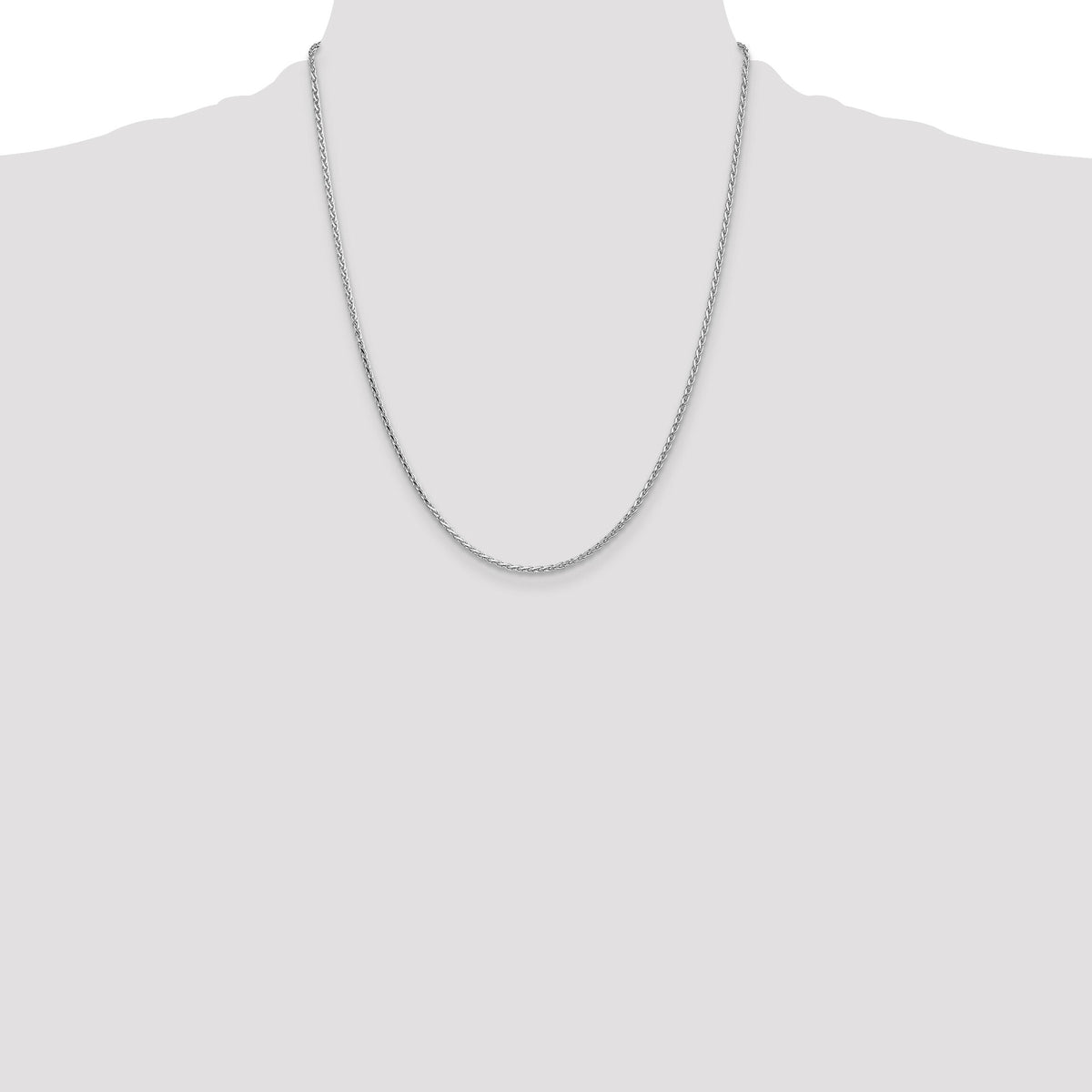 14k White Gold 1.6mm D/C Parisian Wheat Chain-PEN271-22