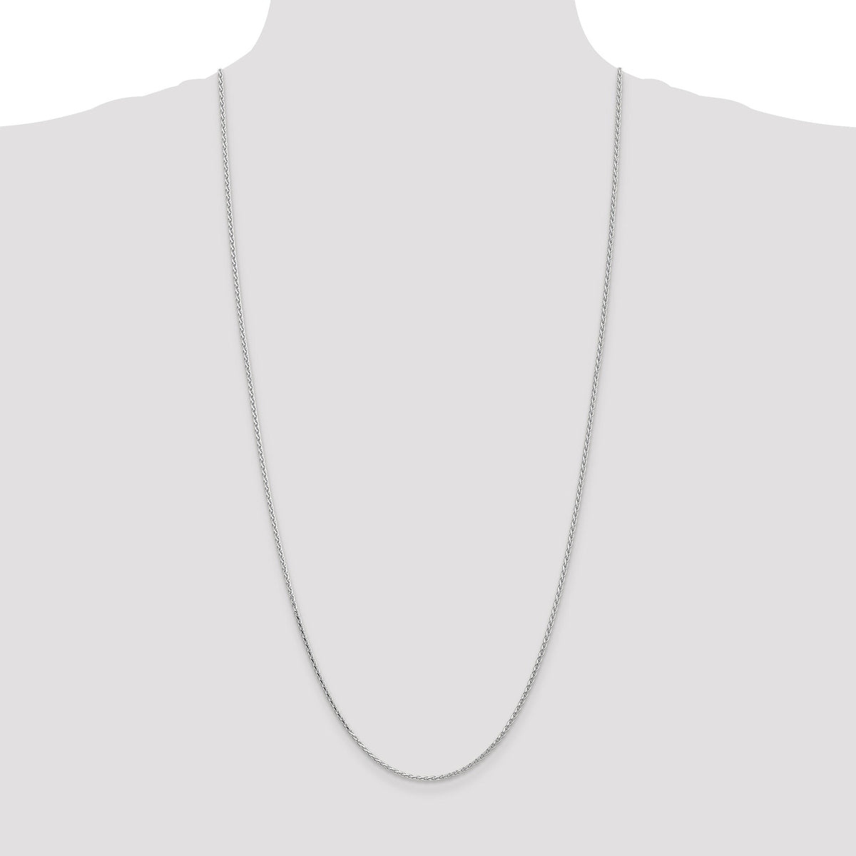 14k White Gold 1.6mm D/C Parisian Wheat Chain-PEN271-30