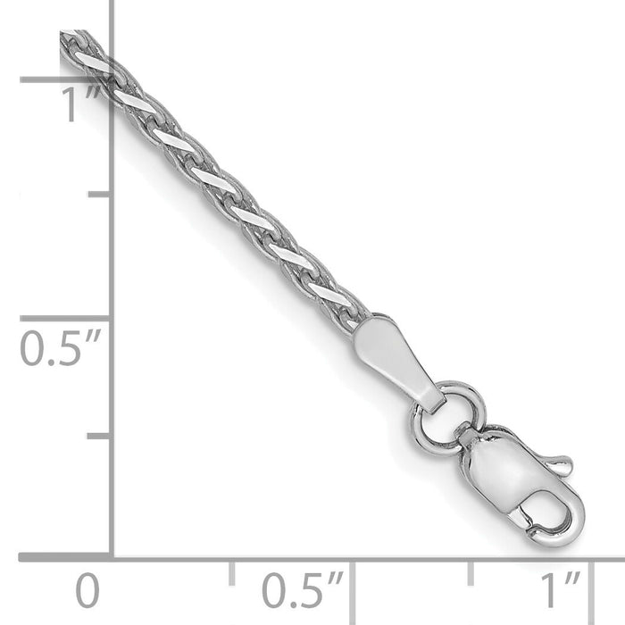14k White Gold 1.6mm D/C Parisian Wheat Chain-PEN271-8