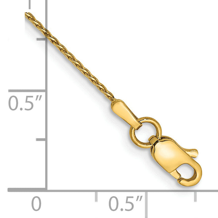 14k .8mm D/C Parisian Wheat Chain Anklet-PEN274-9