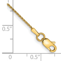 14k .8mm D/C Parisian Wheat Chain Anklet-PEN274-10