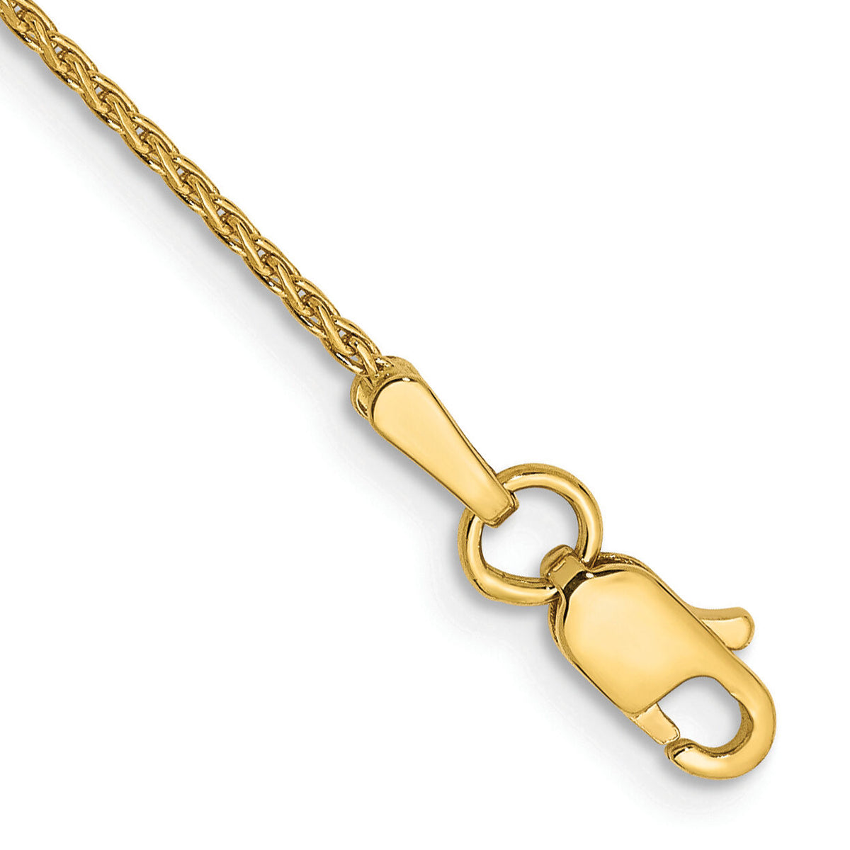 14K 1.0mm D/C Parisian Wheat Chain Anklet-PEN275-10
