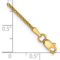14K 1.4mm D/C Parisian Wheat Chain Anklet-PEN276-10