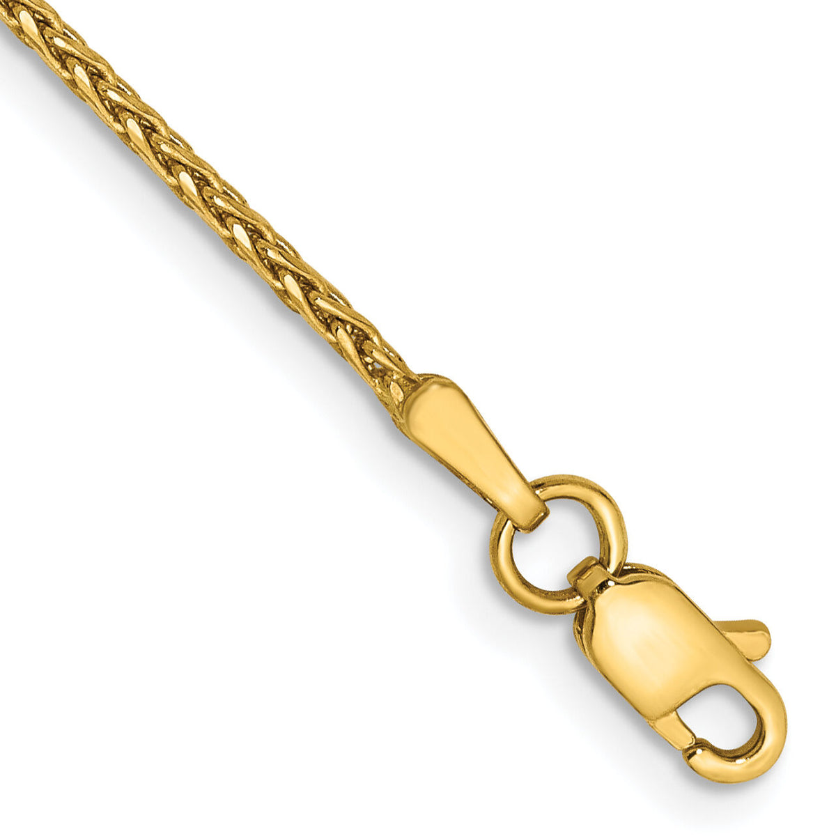 14K 1.4mm D/C Parisian Wheat Chain Anklet-PEN276-10