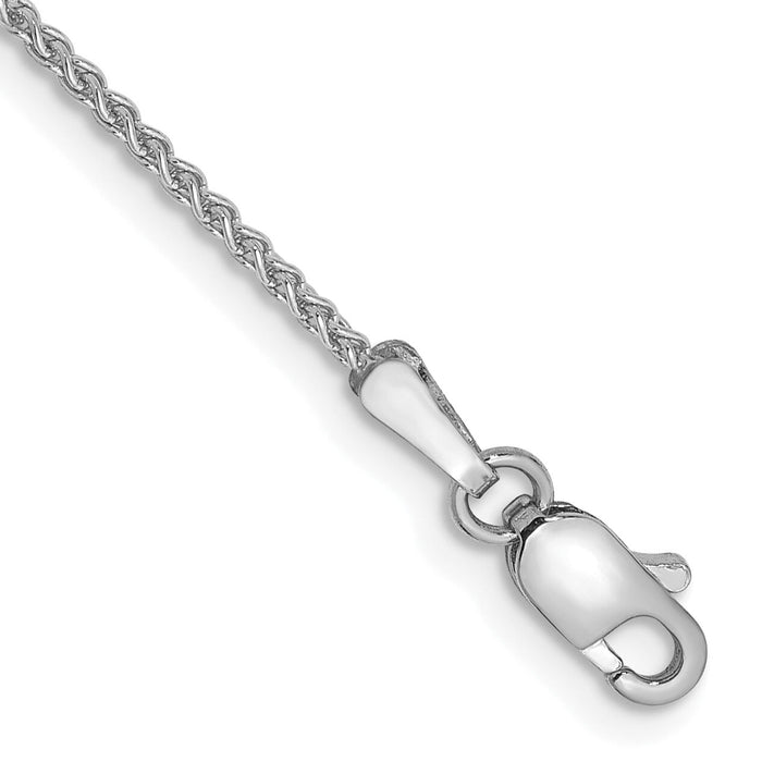 14k White Gold 1.25mm Solid Polished Spiga Chain Anklet-PEN31-9