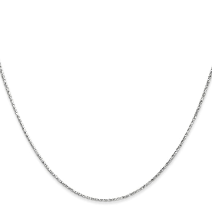 14K White Gold 1mm Round Parisian Wheat Chain-PEN315-16