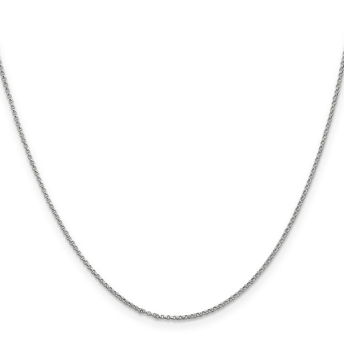 14k White Gold 1.15mm Rolo Pendant Chain-PEN322-24