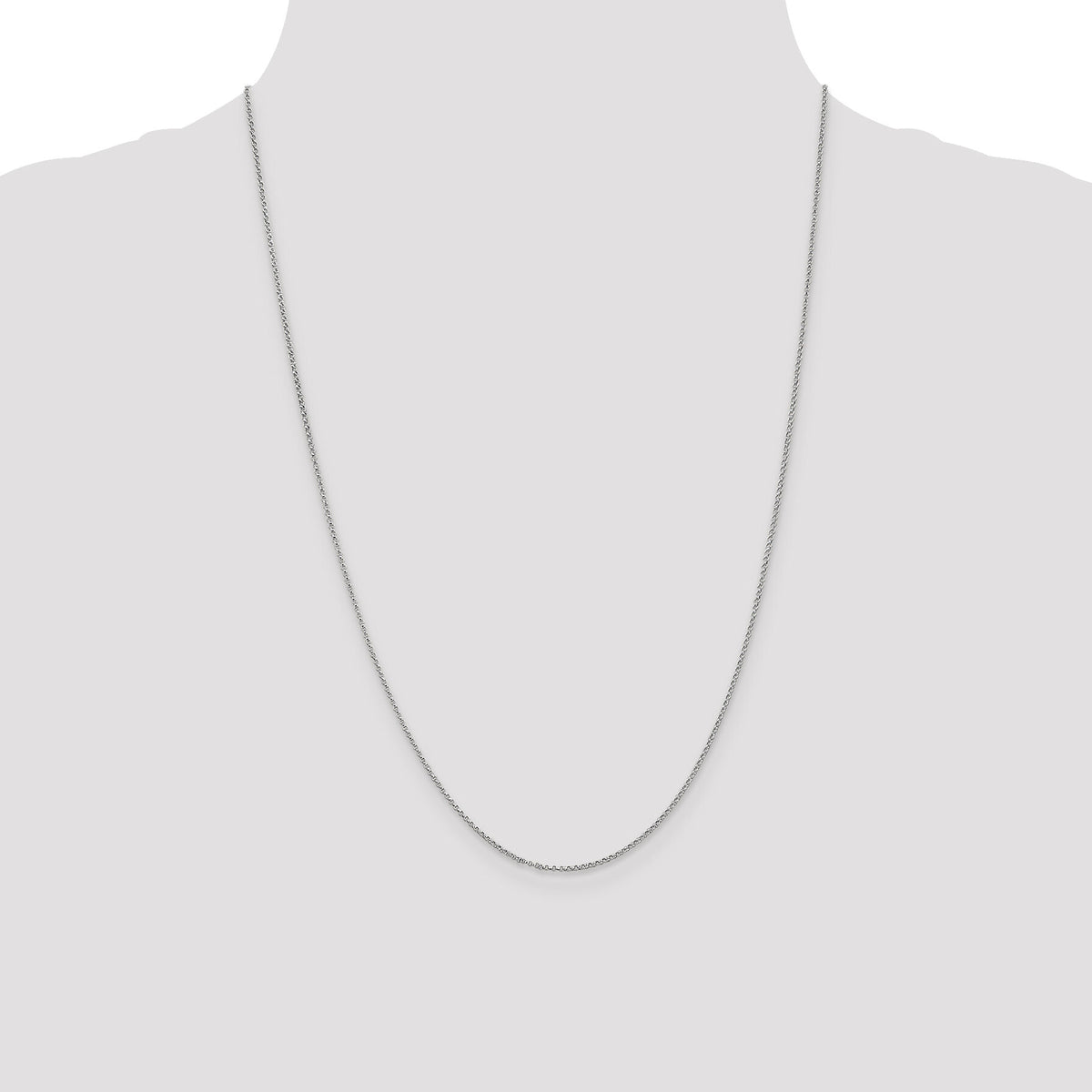 14k White Gold 1.15mm Rolo Pendant Chain-PEN322-24