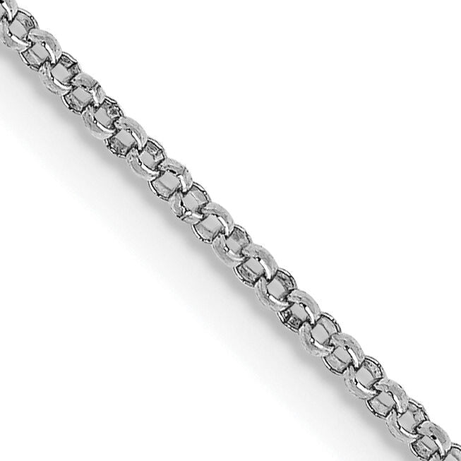 14k White Gold 1.15mm Rolo Pendant Chain-PEN322-18