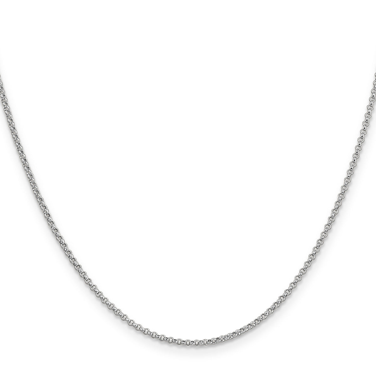 14k White Gold 1.55mm Rolo Pendant Chain-PEN323-18
