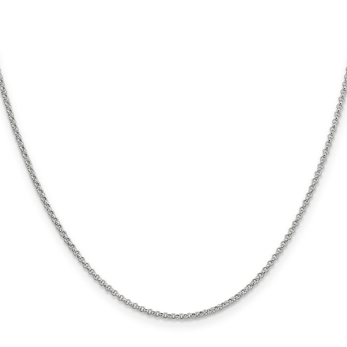 14k White Gold 1.55mm Rolo Pendant Chain-PEN323-18