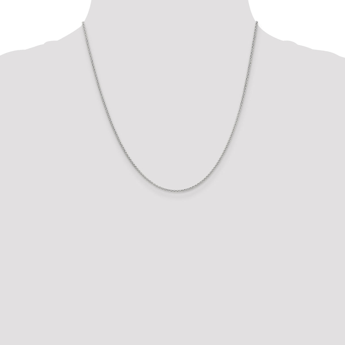 14k White Gold 1.55mm Rolo Pendant Chain-PEN323-20