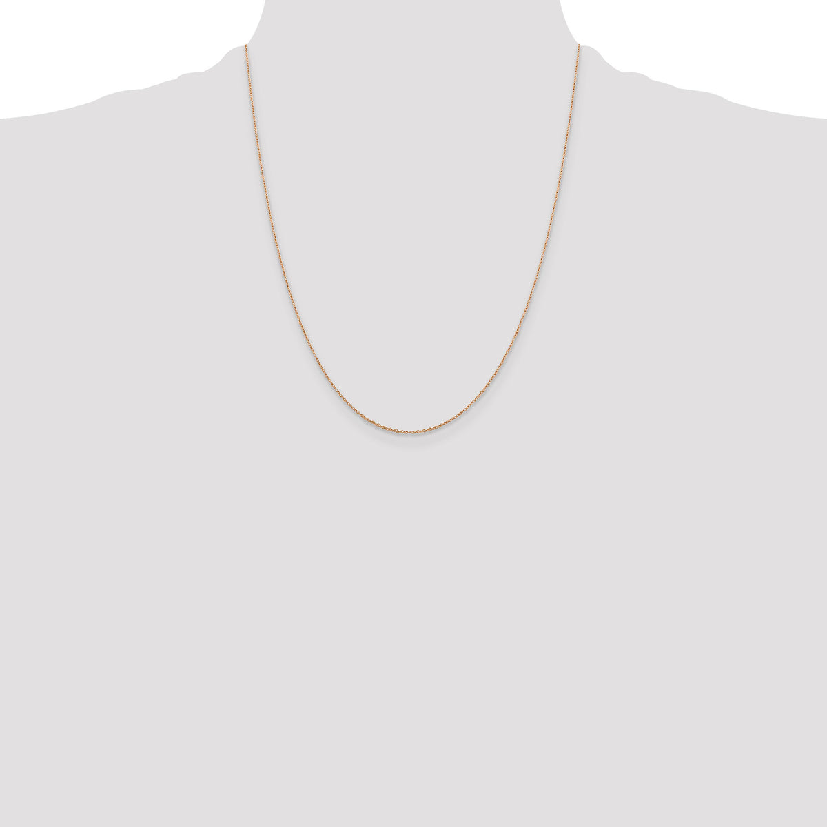 14k Rose Gold .5mm Baby Rope Chain-PEN324-22