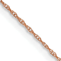 14k Rose Gold .5mm Baby Rope Chain-PEN324-13