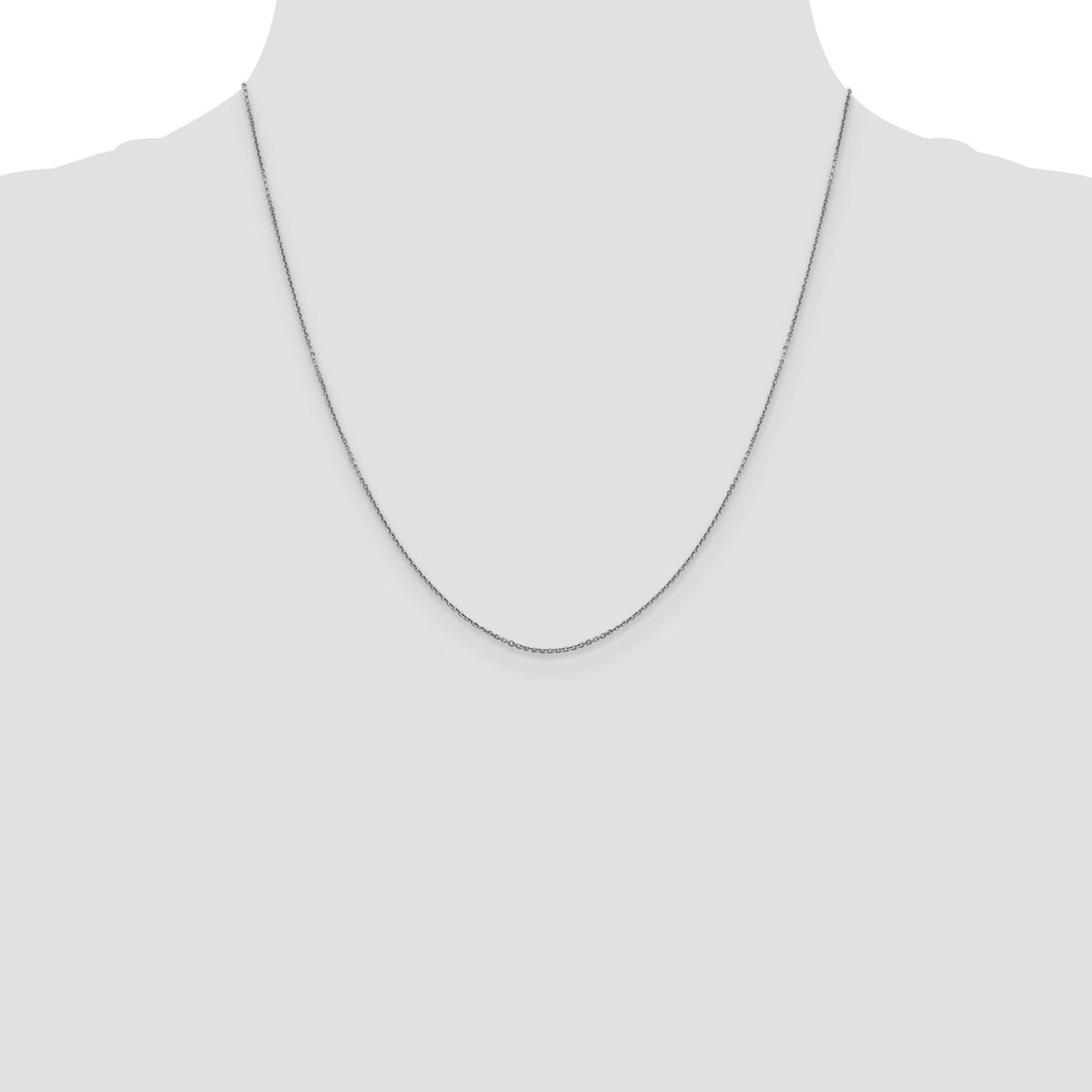 14k White Gold .9mm D/C Round Open Link Cable Chain-PEN325-20