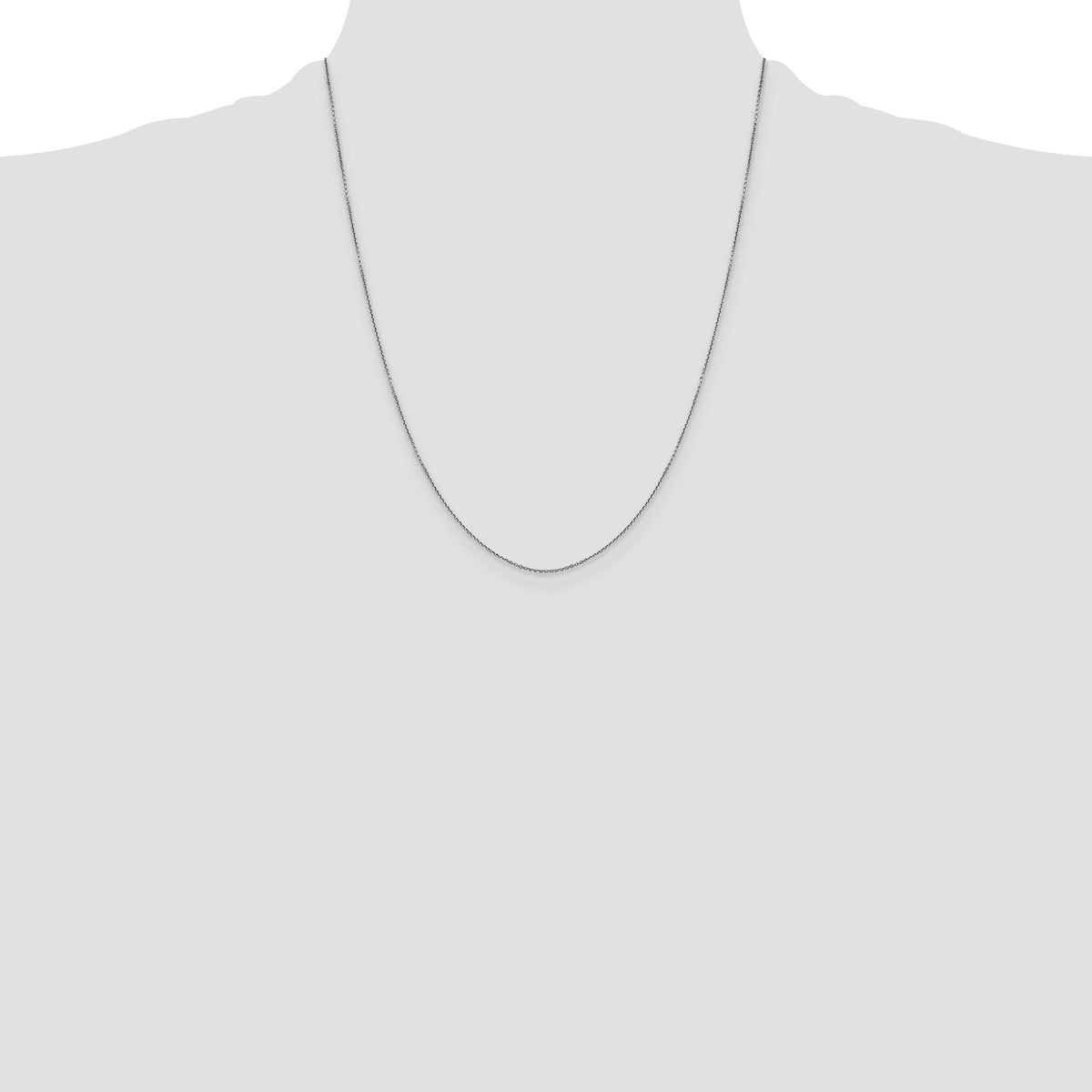 14k White Gold .9mm D/C Round Open Link Cable Chain-PEN325-22