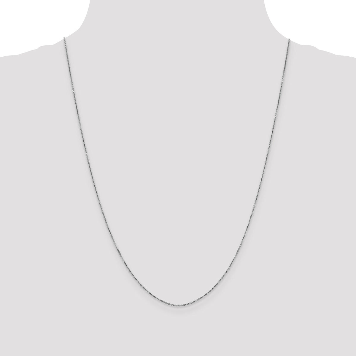 14k White Gold .9mm D/C Round Open Link Cable Chain-PEN325-24