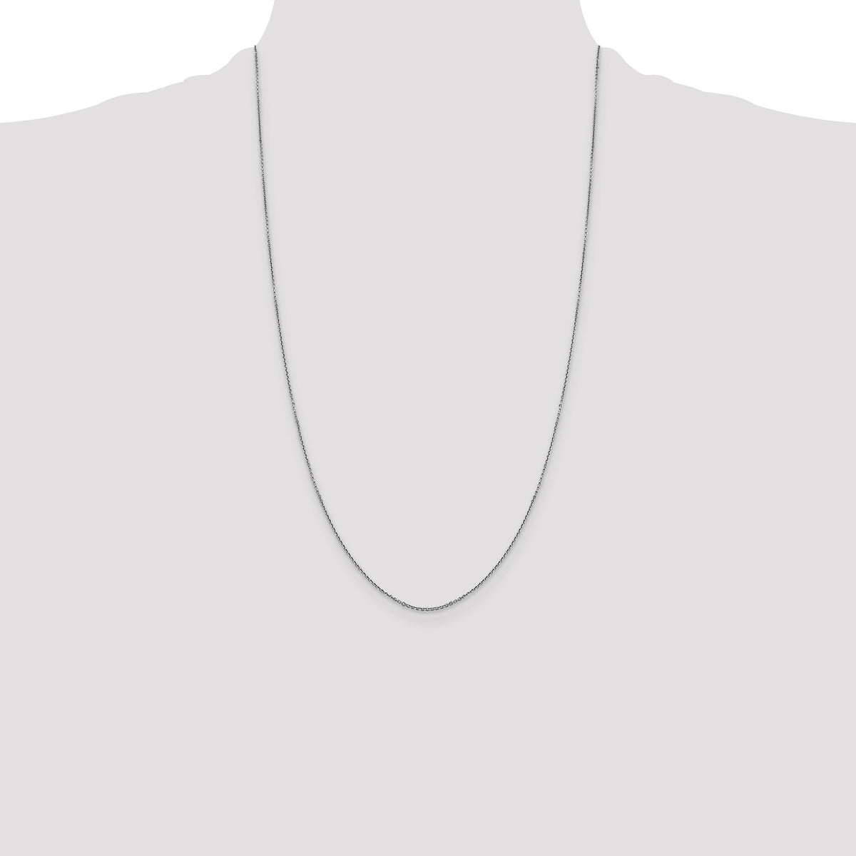 14k White Gold .9mm D/C Round Open Link Cable Chain-PEN325-26