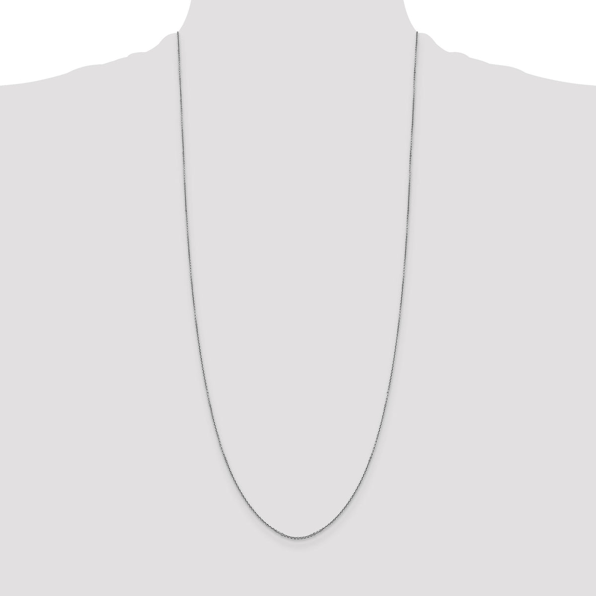 14k White Gold .9mm D/C Round Open Link Cable Chain-PEN325-30