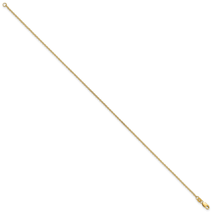 14k 1.4mm Forzantine Cable Chain Anklet-PEN328-10