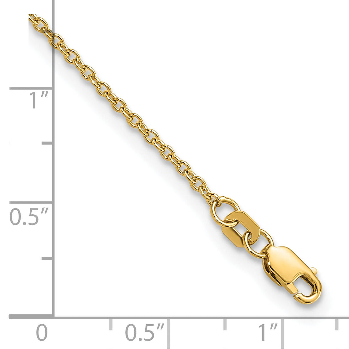 14k 1.4mm Forzantine Cable Chain Anklet-PEN328-10