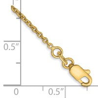14k 1.4mm Forzantine Cable Chain Anklet-PEN328-9