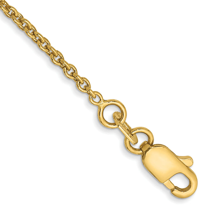 14k 1.4mm Forzantine Cable Chain Anklet-PEN328-9