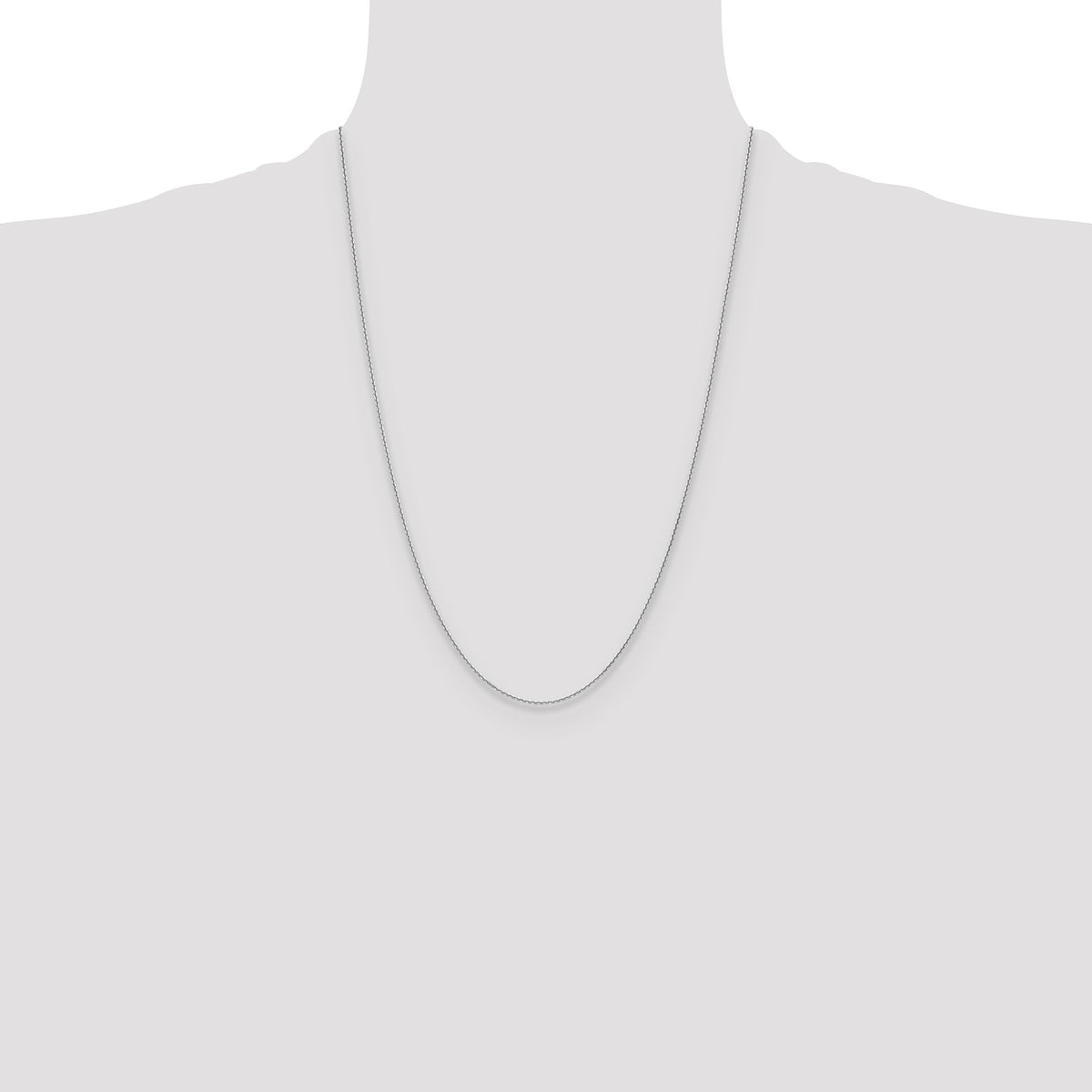 14k White Gold 1.2mm D/C Cable Chain-PEN332W-24