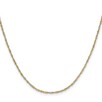 14k Yellow Gold with Rhodium 1.4mm Singapore Chain-PEN333-20