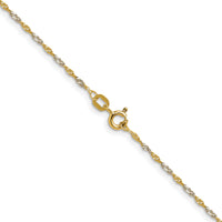 14k Yellow Gold with Rhodium 1.4mm Singapore Chain-PEN333-22