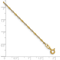 14k Yellow Gold with Rhodium 1.4mm Singapore Chain-PEN333-16