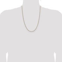 14k Yellow Gold with Rhodium 1.4mm Singapore Chain-PEN333-24