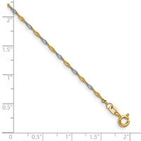 14k Yellow Gold with Rhodium 1.4mm Singapore Chain-PEN333-8