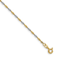 14k Yellow Gold with Rhodium 1.4mm Singapore Chain-PEN333-8