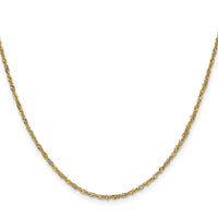 14k Yellow Gold with Rhodium 1.65mm Singapore Chain-PEN334-22