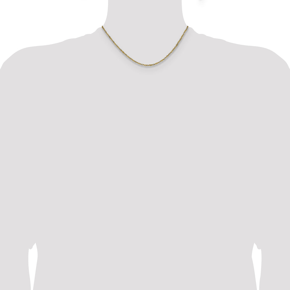 14k Yellow Gold with Rhodium 1.65mm Singapore Chain-PEN334-16