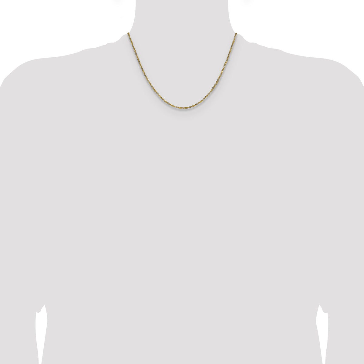 14k Yellow Gold with Rhodium 1.65mm Singapore Chain-PEN334-18