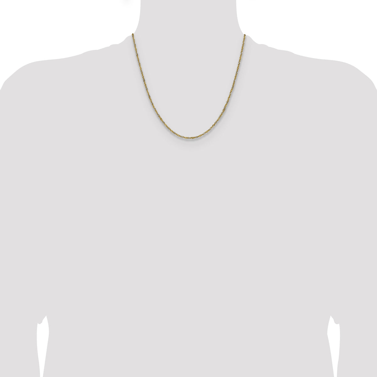 14k Yellow Gold with Rhodium 1.65mm Singapore Chain-PEN334-20