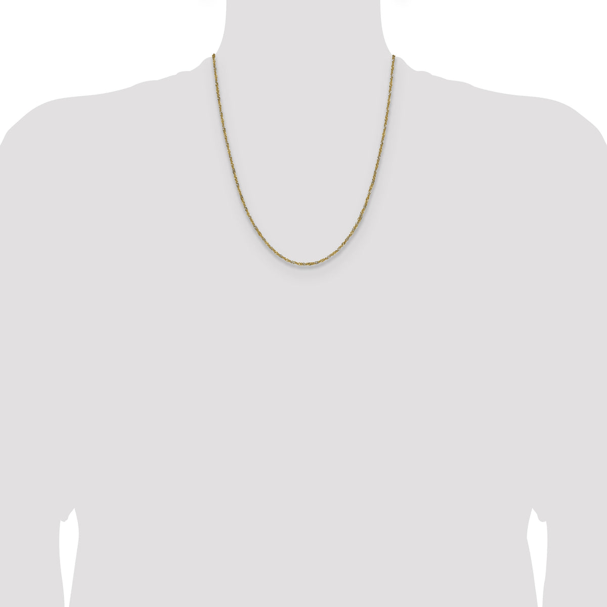 14k Yellow Gold with Rhodium 1.65mm Singapore Chain-PEN334-22