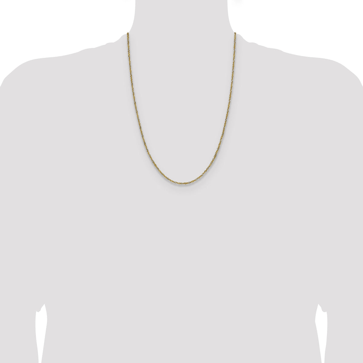14k Yellow Gold with Rhodium 1.65mm Singapore Chain-PEN334-24