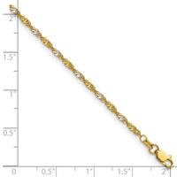 14k Yellow Gold with Rhodium 1.9mm Singapore Chain-PEN335-20