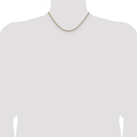14k Yellow Gold with Rhodium 1.9mm Singapore Chain-PEN335-16