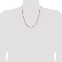 14k Yellow Gold with Rhodium 1.9mm Singapore Chain-PEN335-22