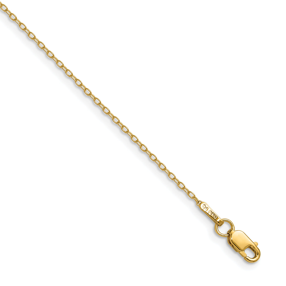 14k .8mm Forzantine Cable Chain Anklet-PEN337-9