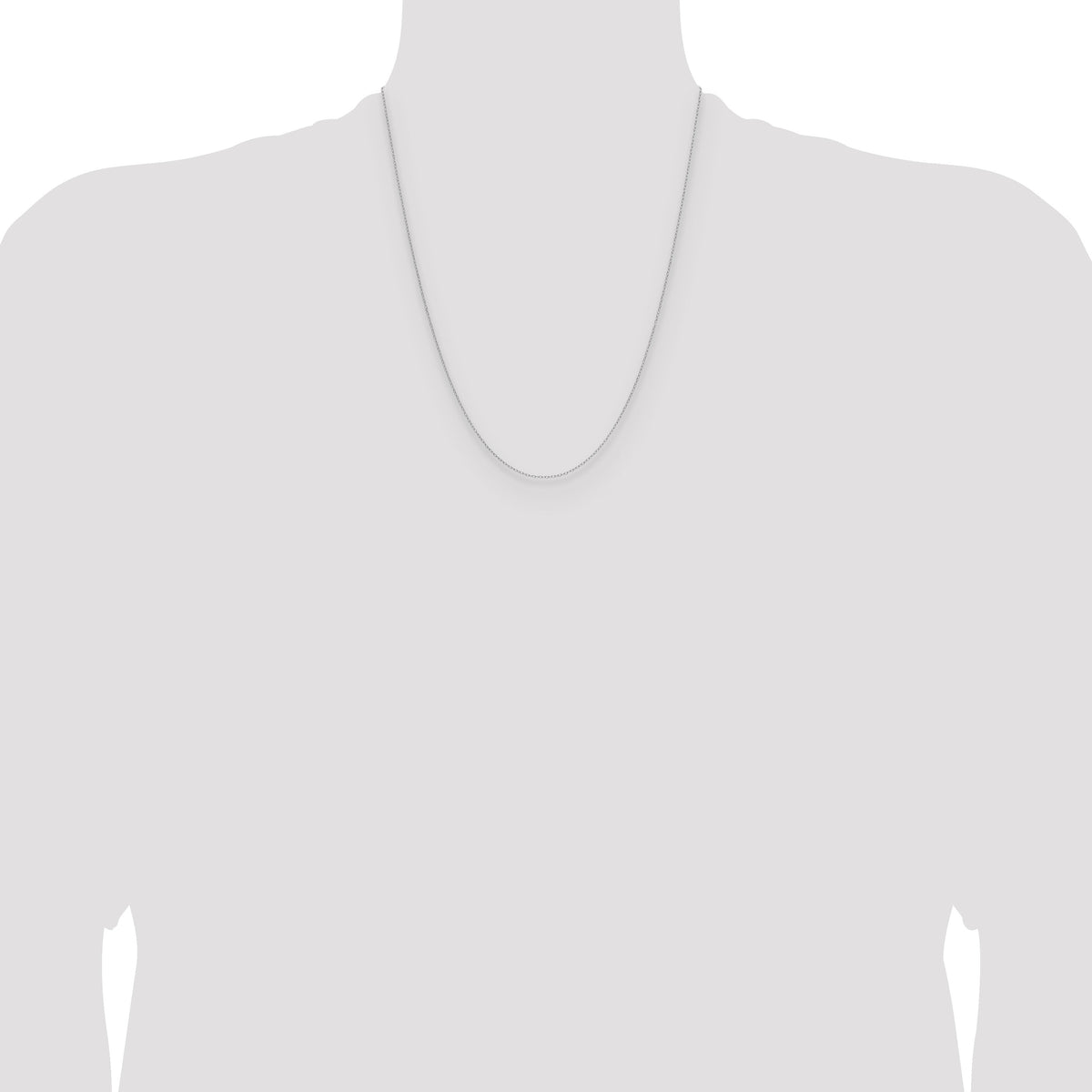 14k White Gold .8mm Forzantine Cable Chain-PEN337W-22