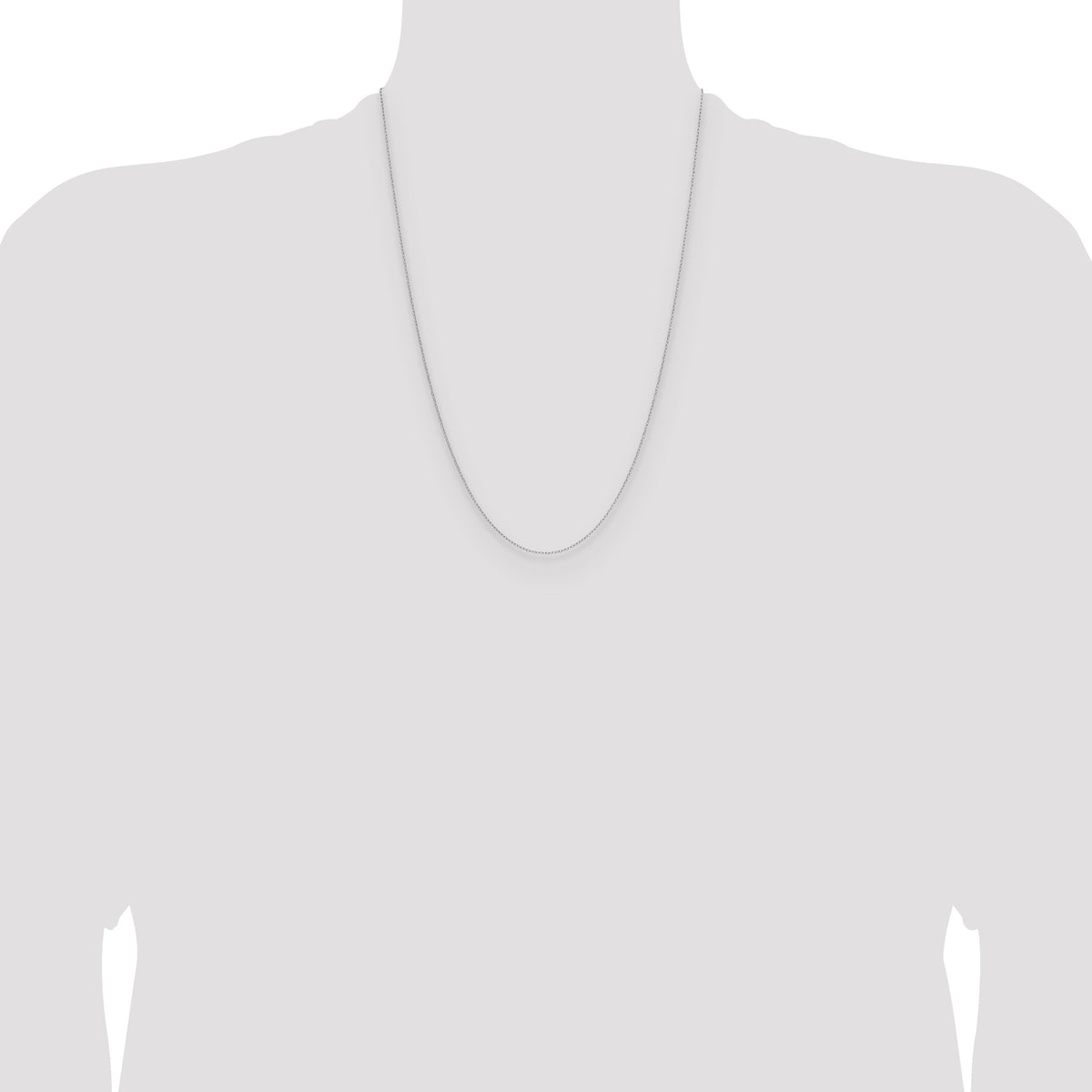 14k White Gold .8mm Forzantine Cable Chain-PEN337W-24
