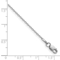 14k White Gold .8mm Forzantine Cable Chain Anklet-PEN337W-9